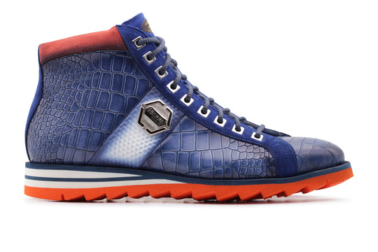 Botín de piel efecto cocodrilo