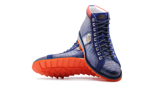 Botín de piel efecto cocodrilo