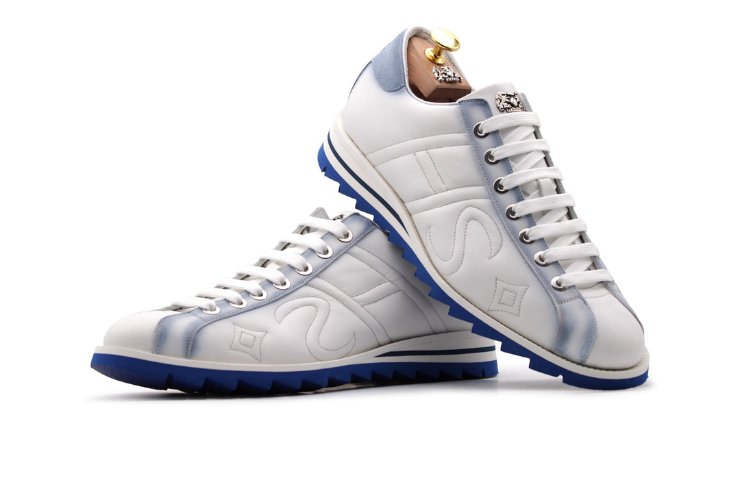 Sneaker en cuir nuancé et daim