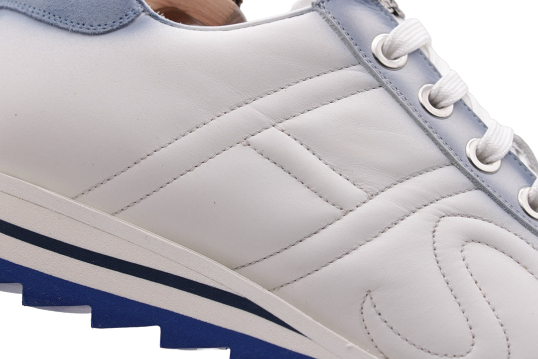 Sneaker en cuir nuancé et daim