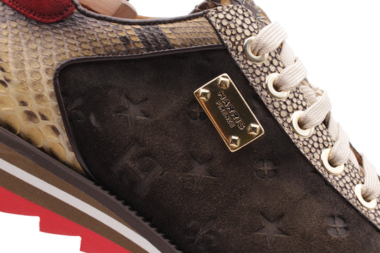 Zapatillas deportivas de ante Monogram y pitón