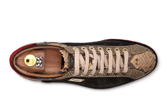 Zapatillas deportivas de ante Monogram y pitón