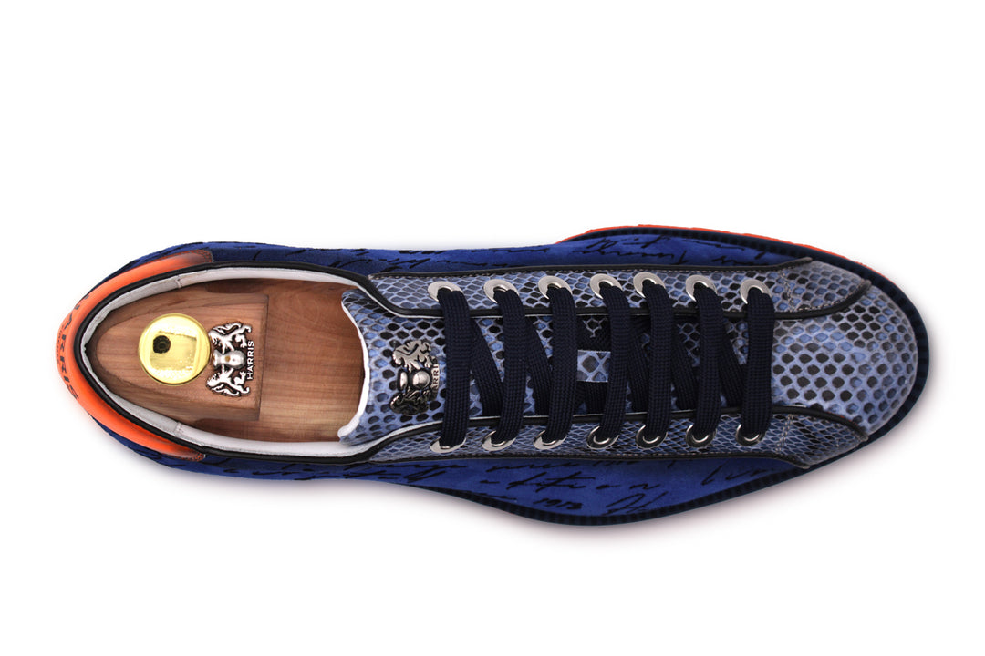 Sneakers aus Writer-Wildleder und Python