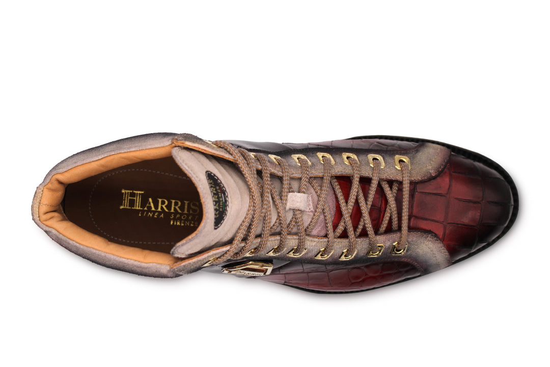 Botín de piel efecto cocodrilo