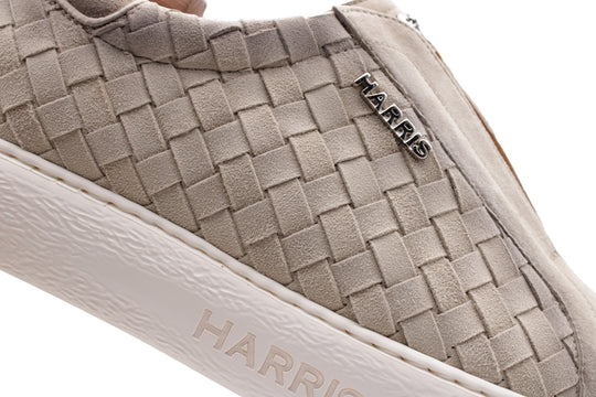 Zapatillas slip-on de piel tejida