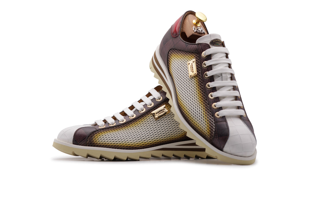 Sneakers effetto Coccodrillo e traforato