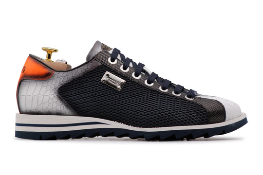 Sneakers stampa Coccodrillo ed effetto traforato