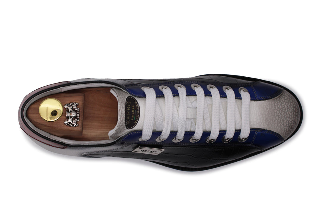 Sneakers effetto coccodrillo e dettagli sfumati