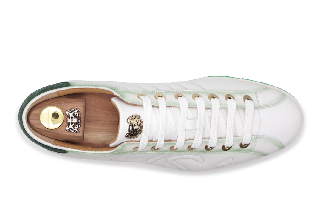 Sneaker in shaded leather and suede