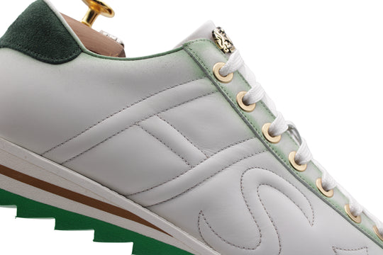 Sneaker in shaded leather and suede