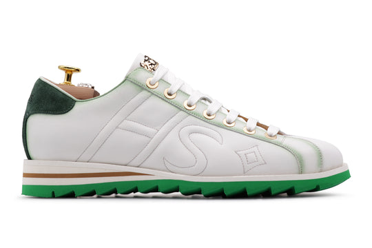 Sneaker in shaded leather and suede