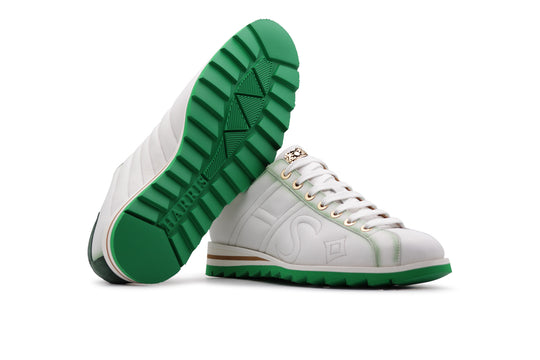 Sneaker in shaded leather and suede