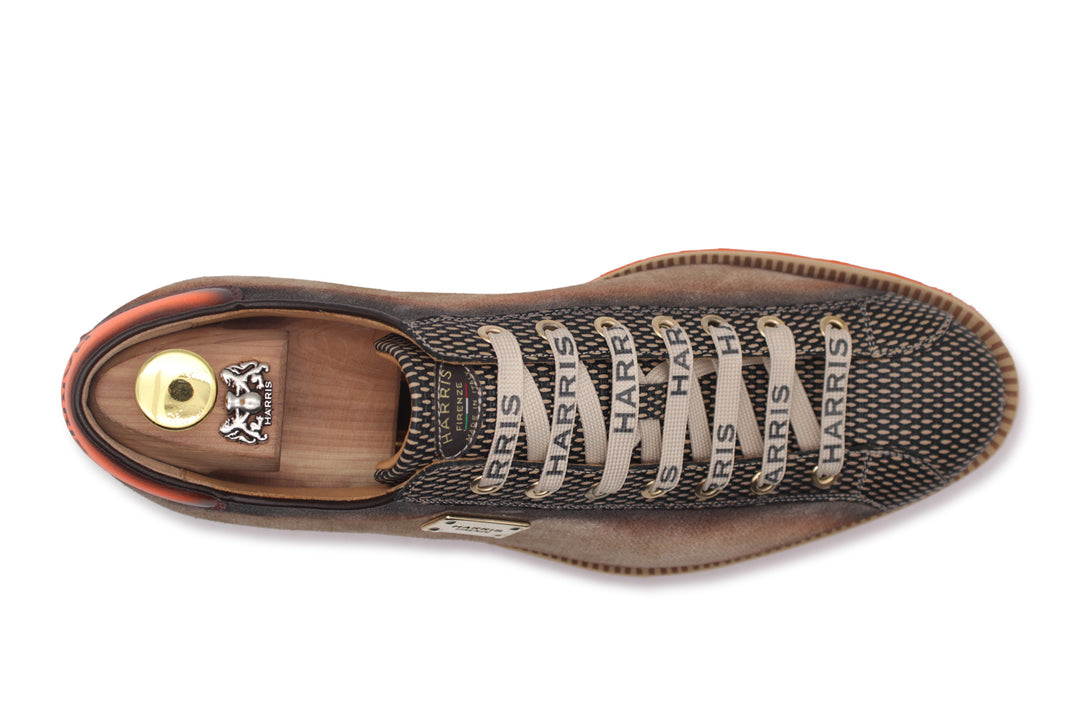 Textured and suede effect sneakers