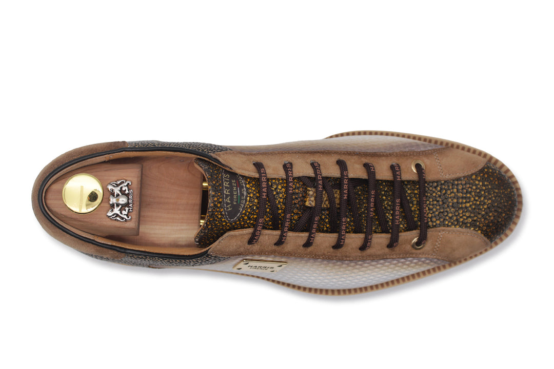 Perforated effect printed sneakers