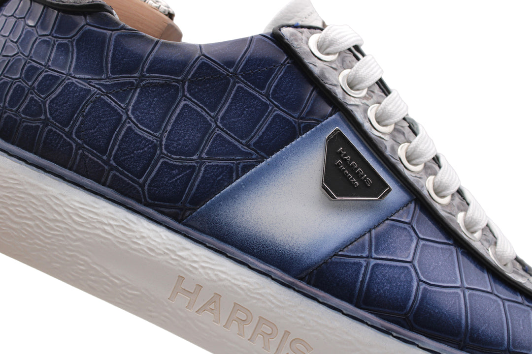 Crocodile and real python effect sneakers