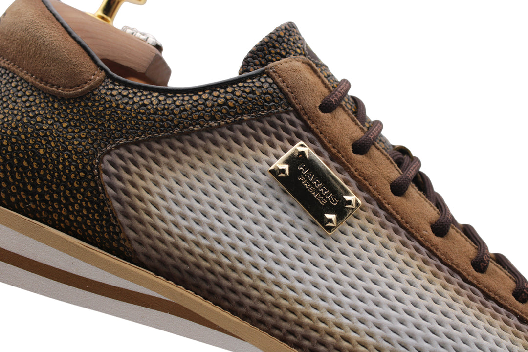 Perforated effect printed sneakers