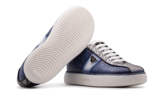 Crocodile and real python effect sneakers