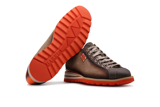 Textured and suede effect sneakers