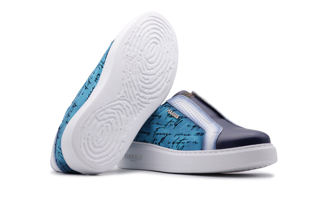 Writer-Slipon-Sneaker aus Leder und Wildleder