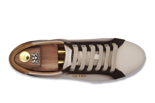 Sneakers in pelle morbida e suede