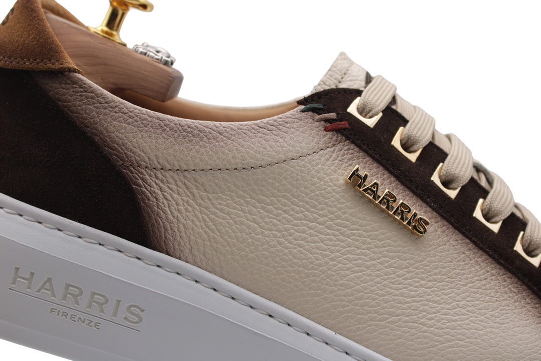 Sneakers in pelle morbida e suede