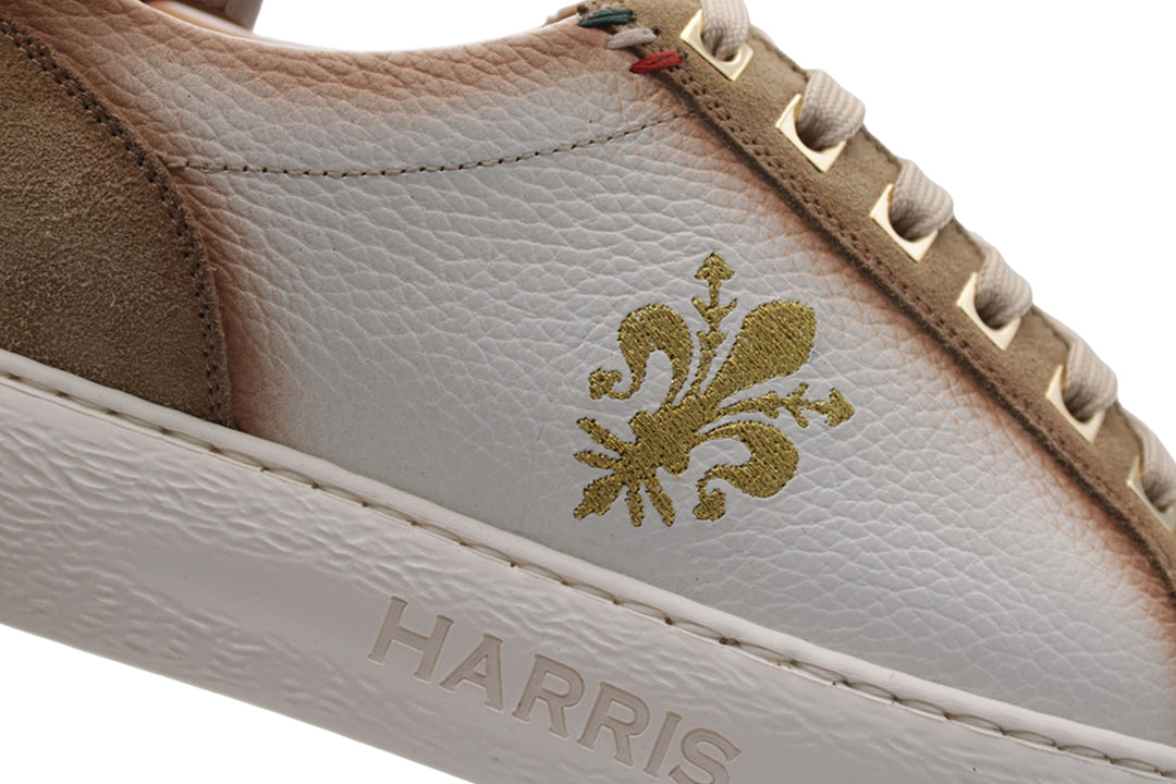 Sneakers in pelle e suede con ricamo