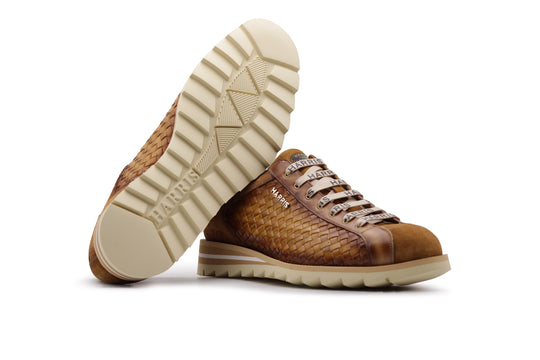 Sneakers in suede intrecciata