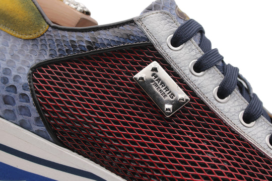 Sneakers in pelle stampata e pitone