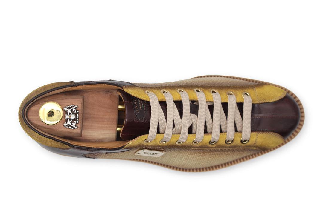 Sneakers in rafia, suede e anguilla