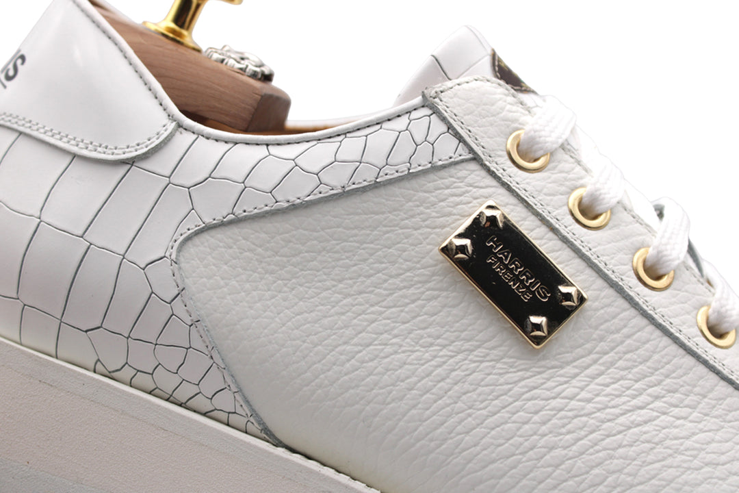 Sneakers effetto coccodrillo e alce