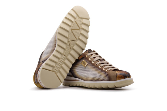 Sneakers effetto traforato e pitone