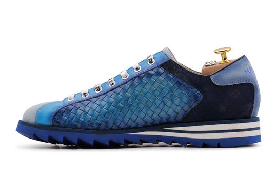 Woven suede sneakers