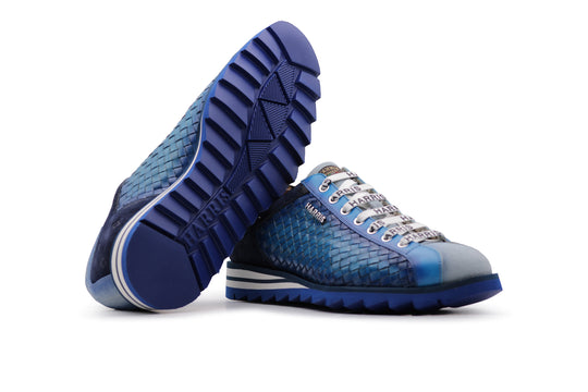 Woven suede sneakers