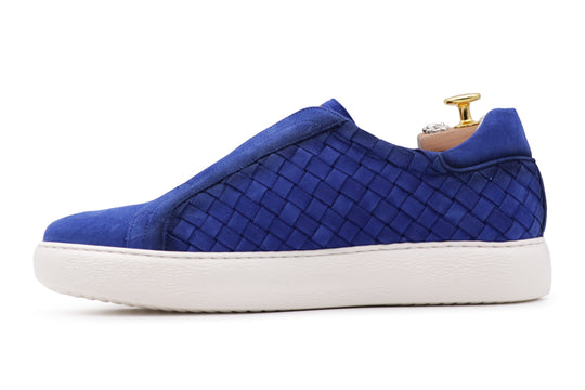 Sneakers slipon in pelle intrecciata