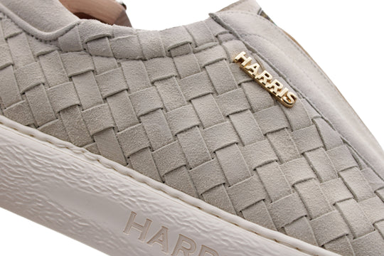Zapatillas slip-on de piel tejida