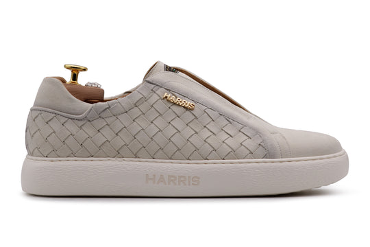 Zapatillas slip-on de piel tejida
