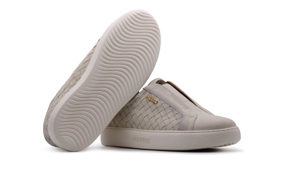 Zapatillas slip-on de piel tejida