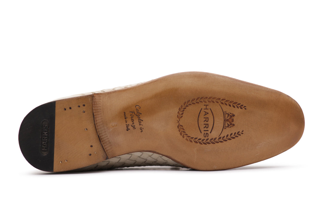 Woven suede moccasin