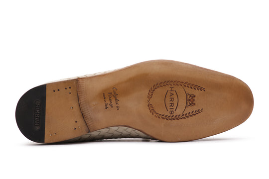 Woven suede moccasin