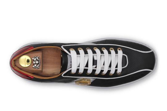 Sneakers in pelle gommata effetto coccodrillo