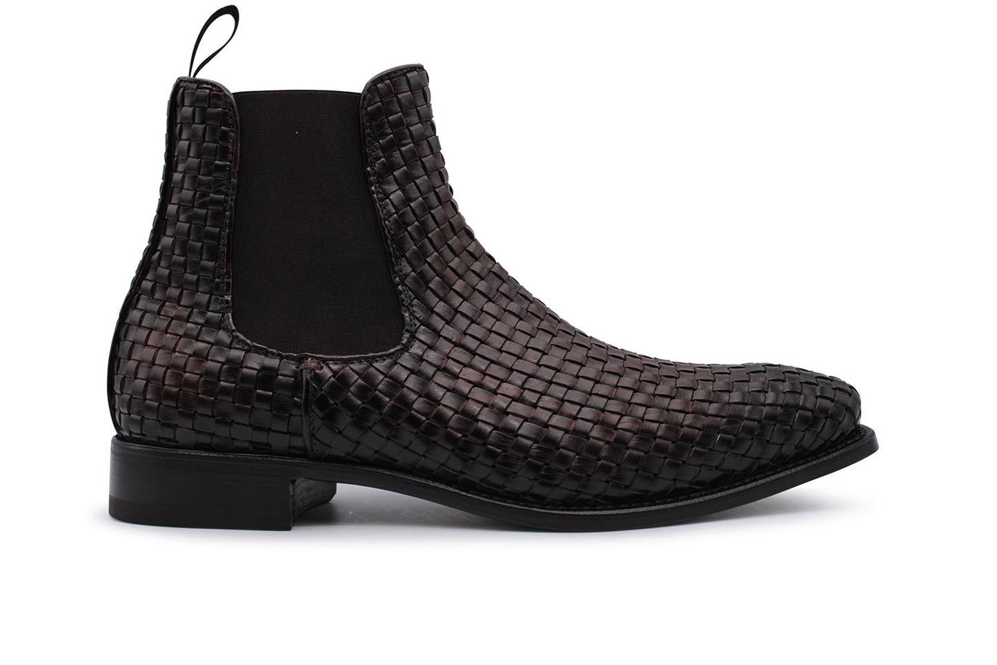 Ankle boot in woven leather