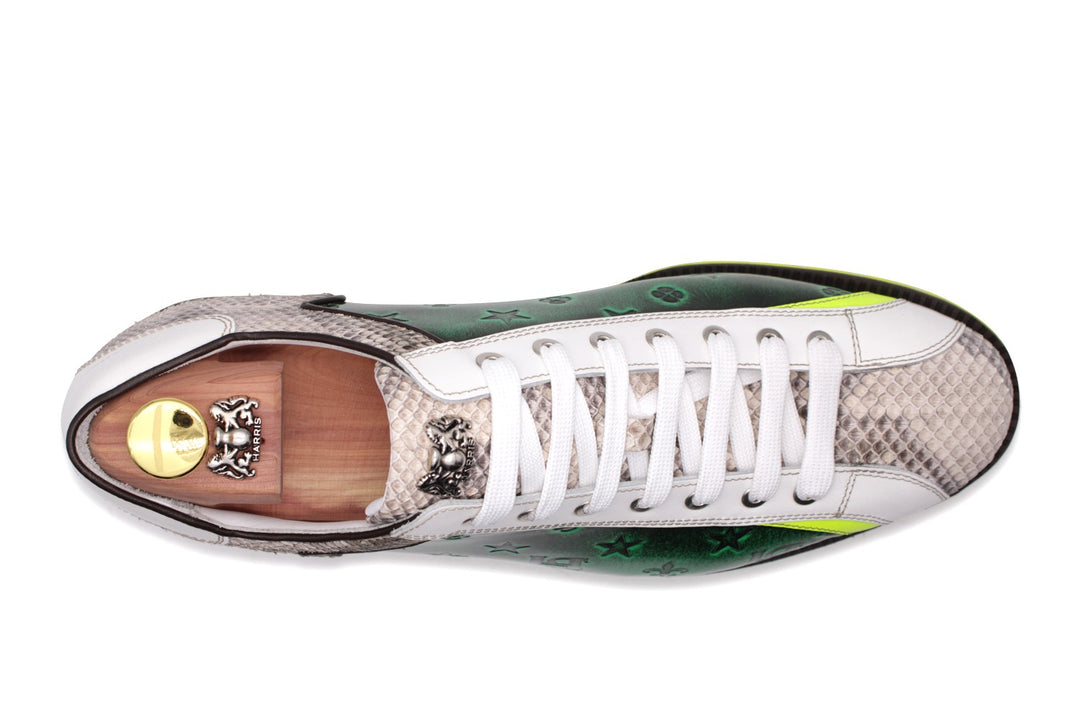 Monogram-printed leather sneakers