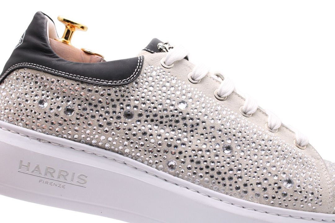 Low-top sneakers embellished with fine crystals