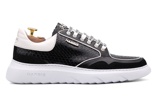 Sneakers in pelle pregiata con suola evoluzione